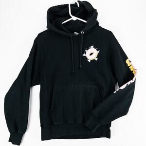 Champion Reverse Weave Hoodie Men’s Small Fresh Donuts Graphic Black Pullover